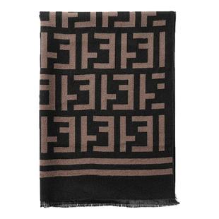 秋冬经典老花围巾柔软百搭仿羊绒FF高档防风保暖披肩围脖亲肤两用