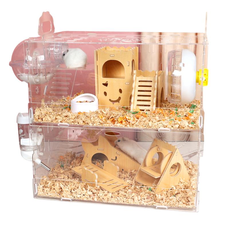 仓鼠笼子套餐金丝熊基础笼用品超大豪华双层别墅城堡亚克力透明房