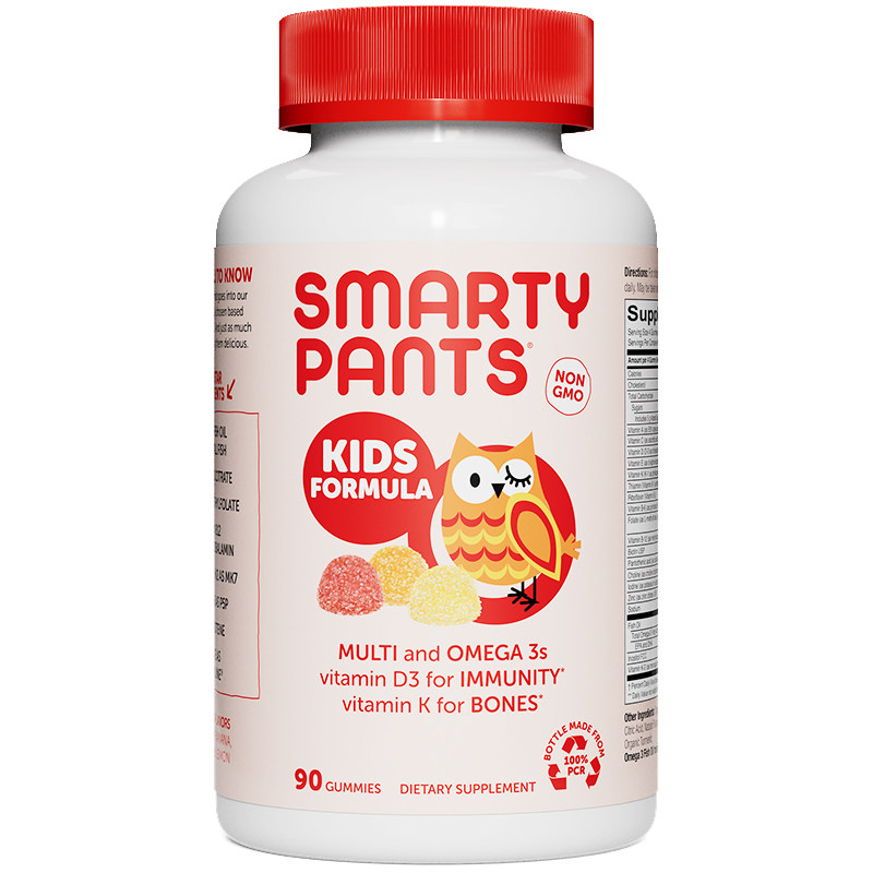SmartyPants儿童复合维生素鱼油钙镁锌益生菌猫头鹰软糖营养组合
