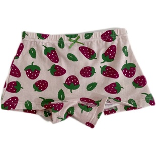 儿童内裤女可爱草莓宝宝平角短裤透气纯棉女童四角裤不夹pp小裤衩