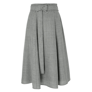 IDPAN女装简约通勤高腰半身裙冬季新款显高显瘦气质长裙女