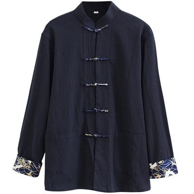 加肥加大码中国风唐装长袖外套