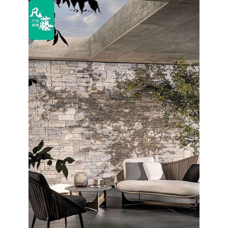 北欧户外藤编休闲沙发庭院花园别墅酒店民宿异型沙发组合家具