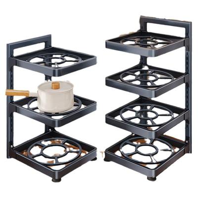 佳帮手厨房置物架锅具收纳分层多功能橱柜内下水槽落地放锅具架子