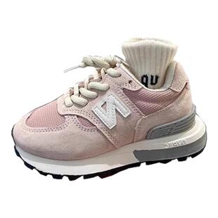 男童鞋子2025新款春秋款儿童运动鞋女童老爹鞋软底网鞋防滑跑步鞋