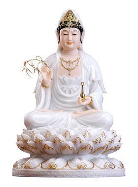 汉白玉娑婆三圣三宝佛像客厅摆件