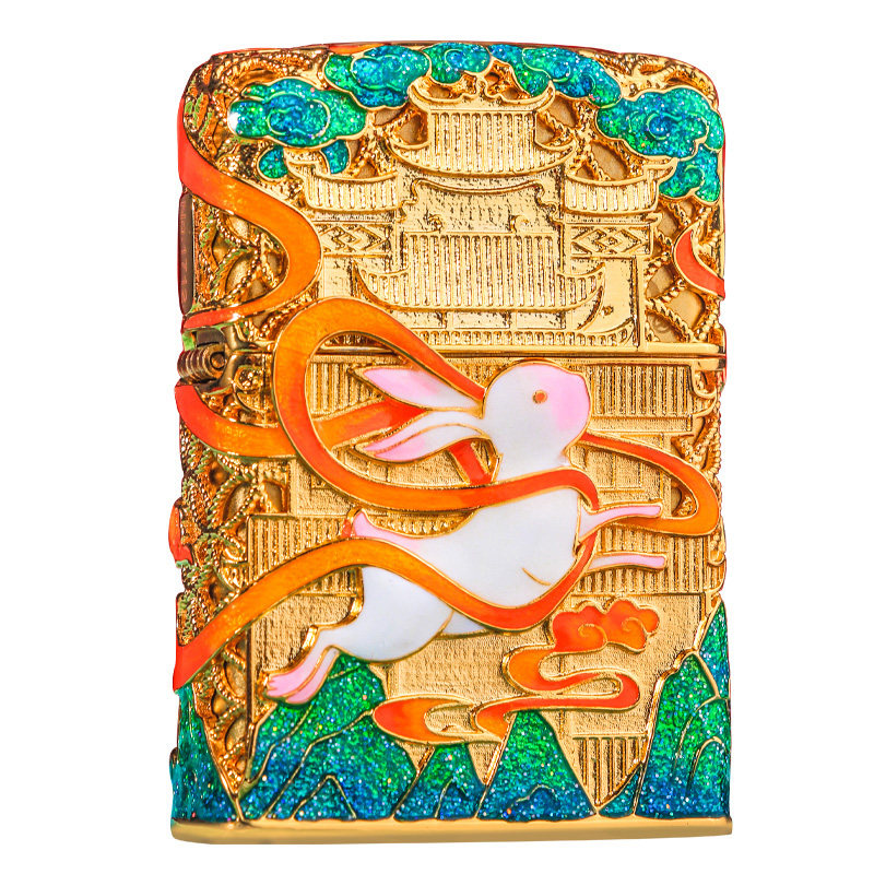 zippo打火机正版玉兔东升礼盒