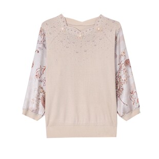 年轻妈妈夏装纱袖t恤上衣服2026新款洋气中老年女装减龄打底小衫