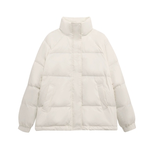 洋气减龄短款羽绒棉服女2025秋冬季新款奶白小个子加厚保暖外套潮