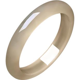 周六福香槟灰玉髓手镯宽条新中式国风女神节礼物送女友