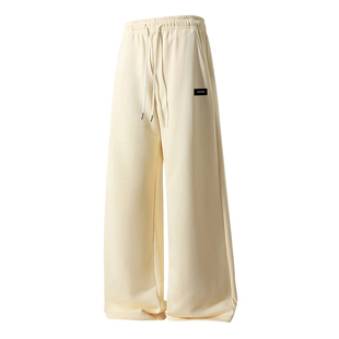 班尼路SK潮牌贴标裤子男士春夏季宽松痞帅高街拖地裤休闲长裤子YS