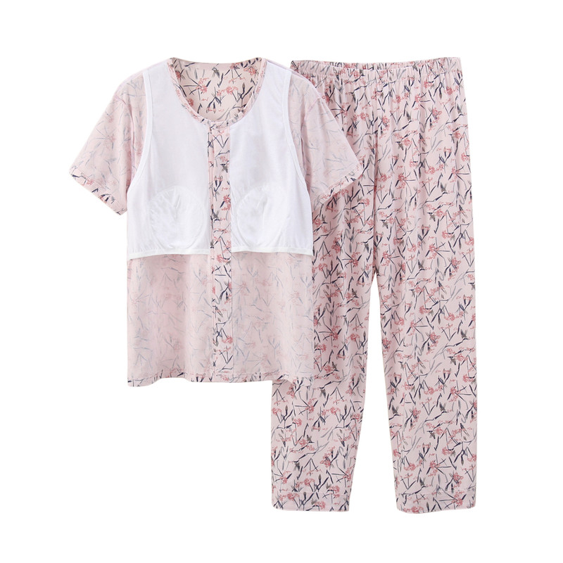 中老年纯棉防凸点家居服套装