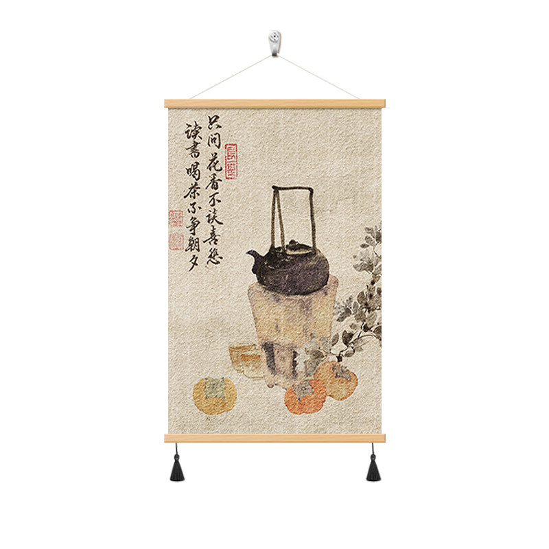 新中式餐厅装饰画日式原木风挂画