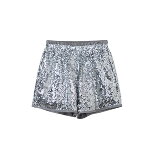 柒号童仓女童韩版亮片闪闪短裤2025春装新款时髦百搭网红亮片裤潮
