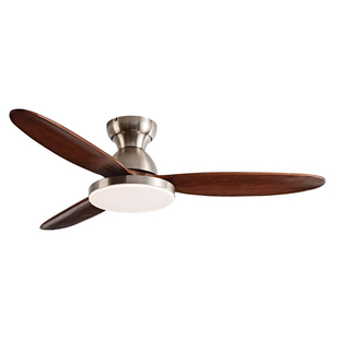 北欧风扇灯胡桃木色客厅吊扇灯餐厅卧室吸顶灯实木中古风中式灯具