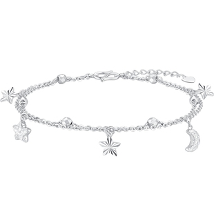 潮宏基铂雅陨石星月铂金手链PT950手饰双层叠戴送女友妇女节礼物