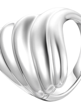 真我不凡S925纯银波浪戒指