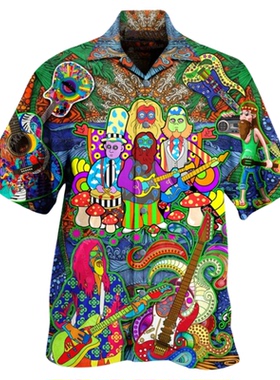 男士印花休闲长袖衬衫