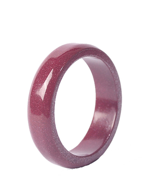 天然原矿朱砂素圈女细戒指民族风