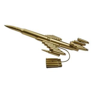 小鹿24k纯金属子弹壳飞机模型 创意手工艺品战斗机铁艺摆件装饰品