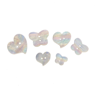 爱心形蝴蝶树脂纽扣AB彩可爱小扣子针织开衫衬衣袖领扣高档配件扣