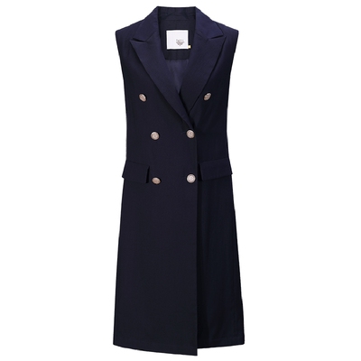 tanni纯色无袖风衣外套