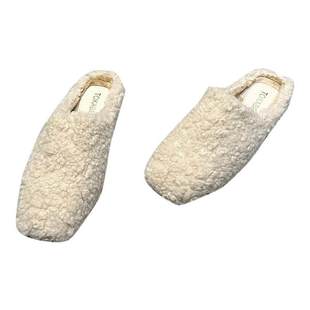 复古时尚加绒毛毛鞋女秋冬季2025新款一脚蹬懒人包头平底穆勒拖鞋