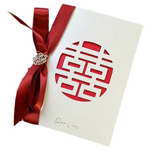 喜乐公园誓言卡婚礼高级小众结婚高级接亲卡片红色贺卡宣誓致辞卡