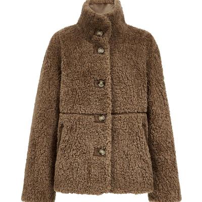 ONLY摩登羊羔毛保暖立领棉服