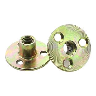 家具铁板螺母彩锌夹板对锁罗母沙发脚锁紧三孔镀锌螺帽M6M8M10M12