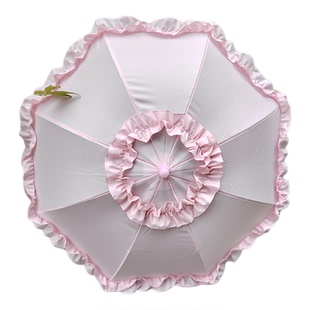 法式小洋伞长柄洛丽塔红色伞lolita红色洋伞蕾丝花边拍照lolita伞