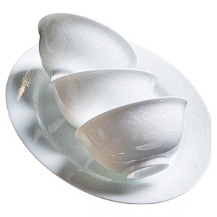 2025新款景德镇家用白瓷餐具釉下彩浮雕碗盘碟单件送礼自由搭配