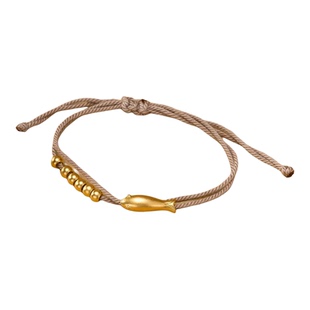 老庙黄金年年有余足金手链锦鲤转运珠手串新年礼物送老婆送女友