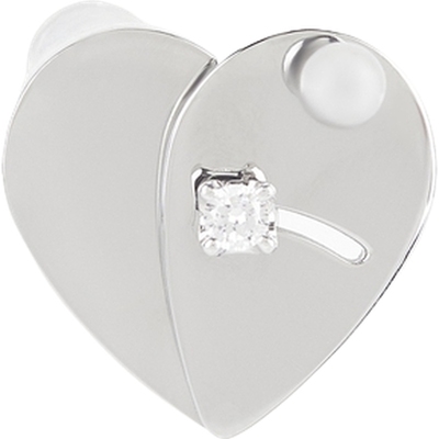 【折扣】TOGGLER女士镀白金纯银方晶锆石单只耳钉