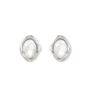 ASTRALIS·隐星｜月咏水纹贝母耳钉女气质高级感耳环春夏通勤耳饰