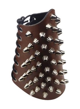 水桶铆钉翠绿荔枝纹朋克星星手链