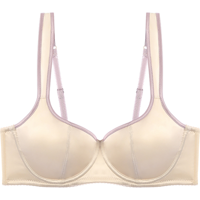 超薄款内衣丝绸缎面大胸显小法式