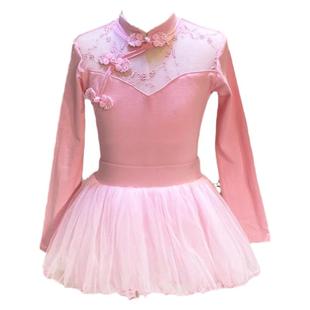 秋冬季儿童舞蹈服长袖女童中国舞练功服加厚少儿形体服芭蕾舞服
