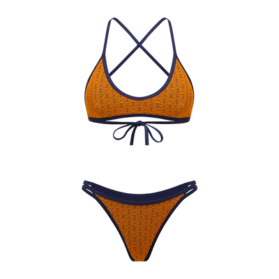 yukari法式复古分体泳衣度假泳装