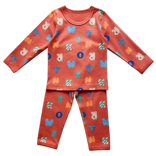 秋冬宝宝秋衣套装全棉无骨儿童保暖内衣纯棉棉毛衫男童女童厚睡衣