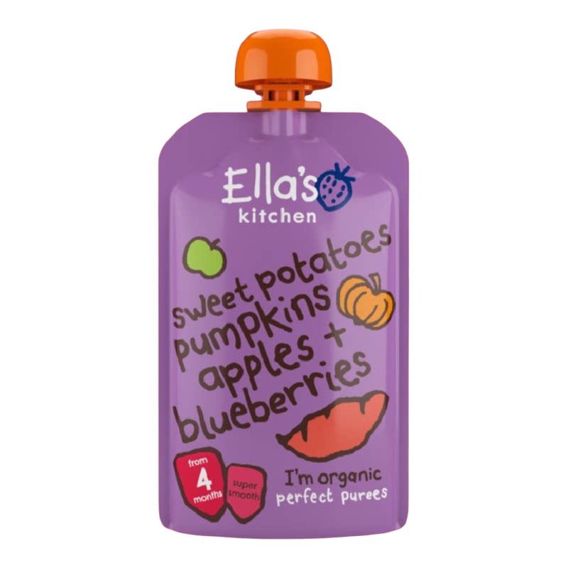 Ella's Kitchen 进口英国婴幼儿有机番薯南瓜苹果蓝莓蔬果蓉120克