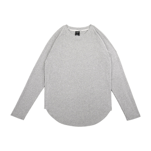 BLUESFLY高弹力健身T恤男衣服秋冬季训练服条纹圆领修身运动长袖