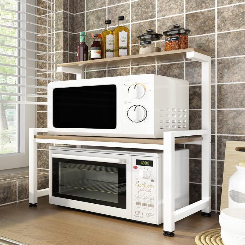 厨房置物架台面上双层烤箱用品味罐架子调料家用微波炉架大全收纳