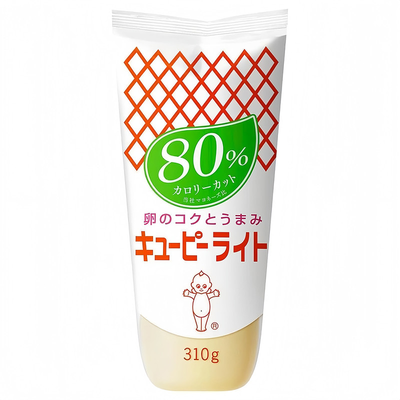 日本进口丘比儿童减80%卡路里蛋黄酱低热量减80%蔬菜沙拉酱调味酱