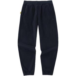 安踏摇粒绒长裤丨男针织加绒裤子冬季新款加厚保暖宽松束脚运动裤