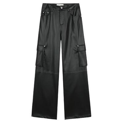 CLIMAXVISION工装皮革直筒裤