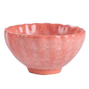 粉晶冰花功夫茶杯冰裂釉个人用杯陶瓷主人杯品茗杯大容量茶盏纯色