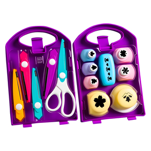 压花器儿童手工套装枫叶模具大号diy全套压花机免锁边花边剪刀图案五角星手帐圆形幼儿园创意可爱省力压花器