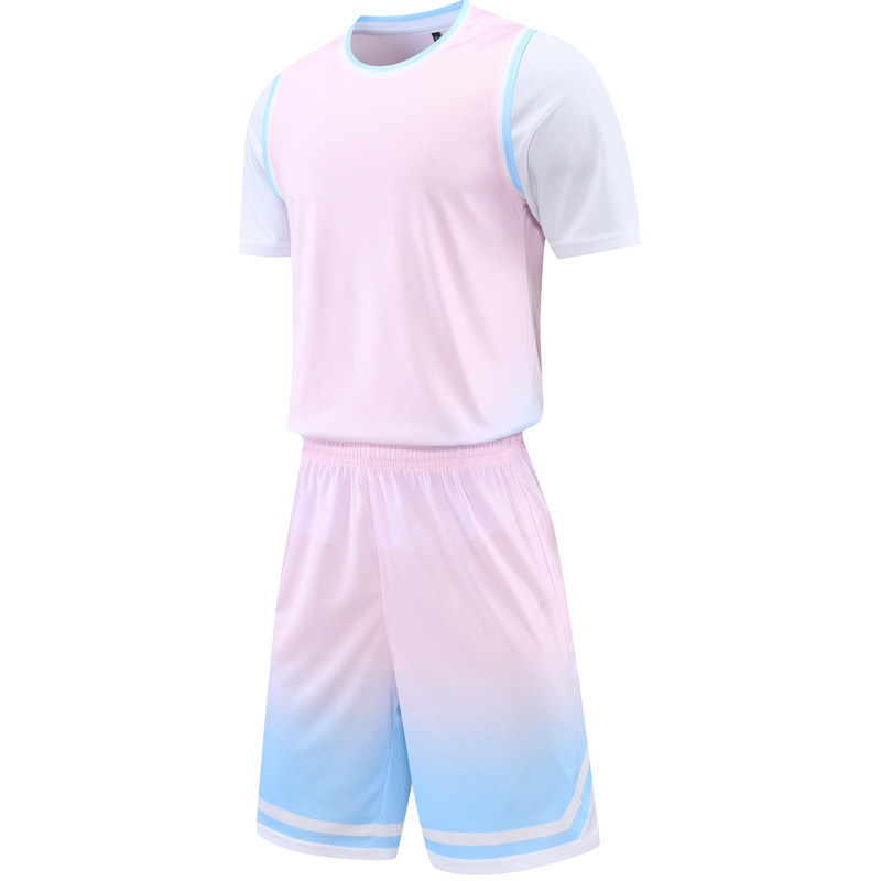 篮球服套装定制球队比赛训练服男女大学生队服短袖运动球衣8210粉
