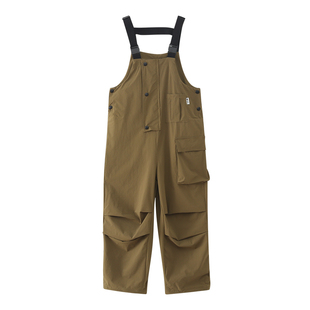 女童背带裤2025夏装新款女大童初中生复古山系工装裤儿童休闲长裤